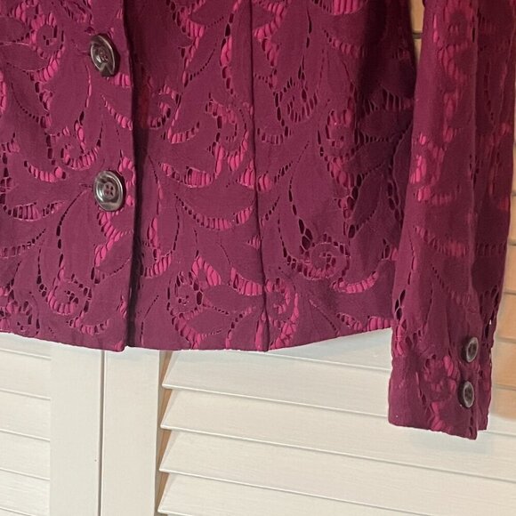 CAbi plumberry frolic lace jacket purple 6 - Picture 3 of 9